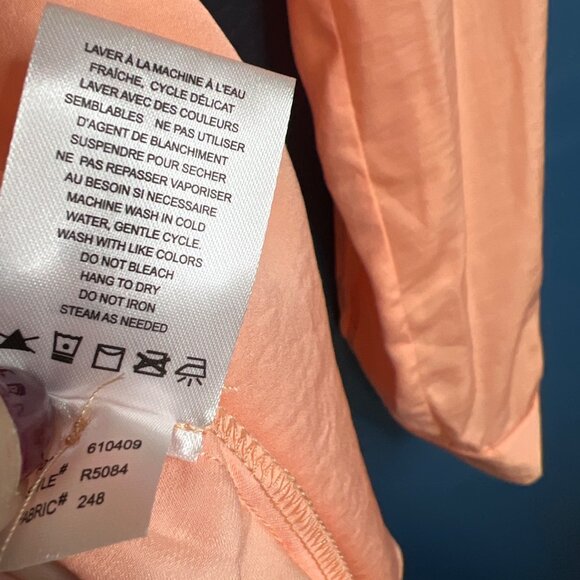 Renuar Peach Long Sleeve Blouse With Roll Tab Sleeves L - Picture 6 of 7